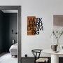 Wallity Work Hard Dream Big Escultura de Pared Negro y Nogal